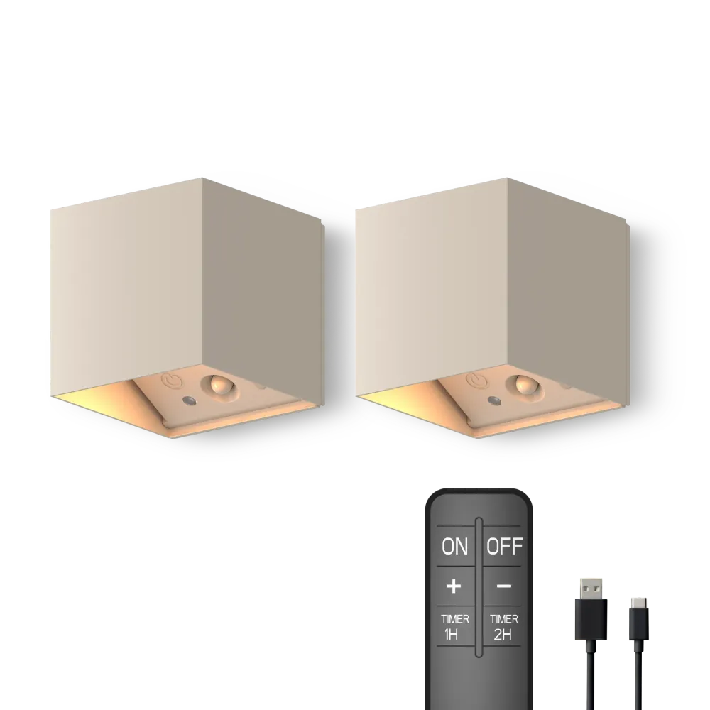 Calex Falerna Oplaadbare Wandlamp - 2-pack - Zand