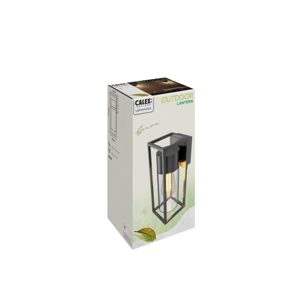 Calex Genoa LED Wandlamp - E27 - Zwart