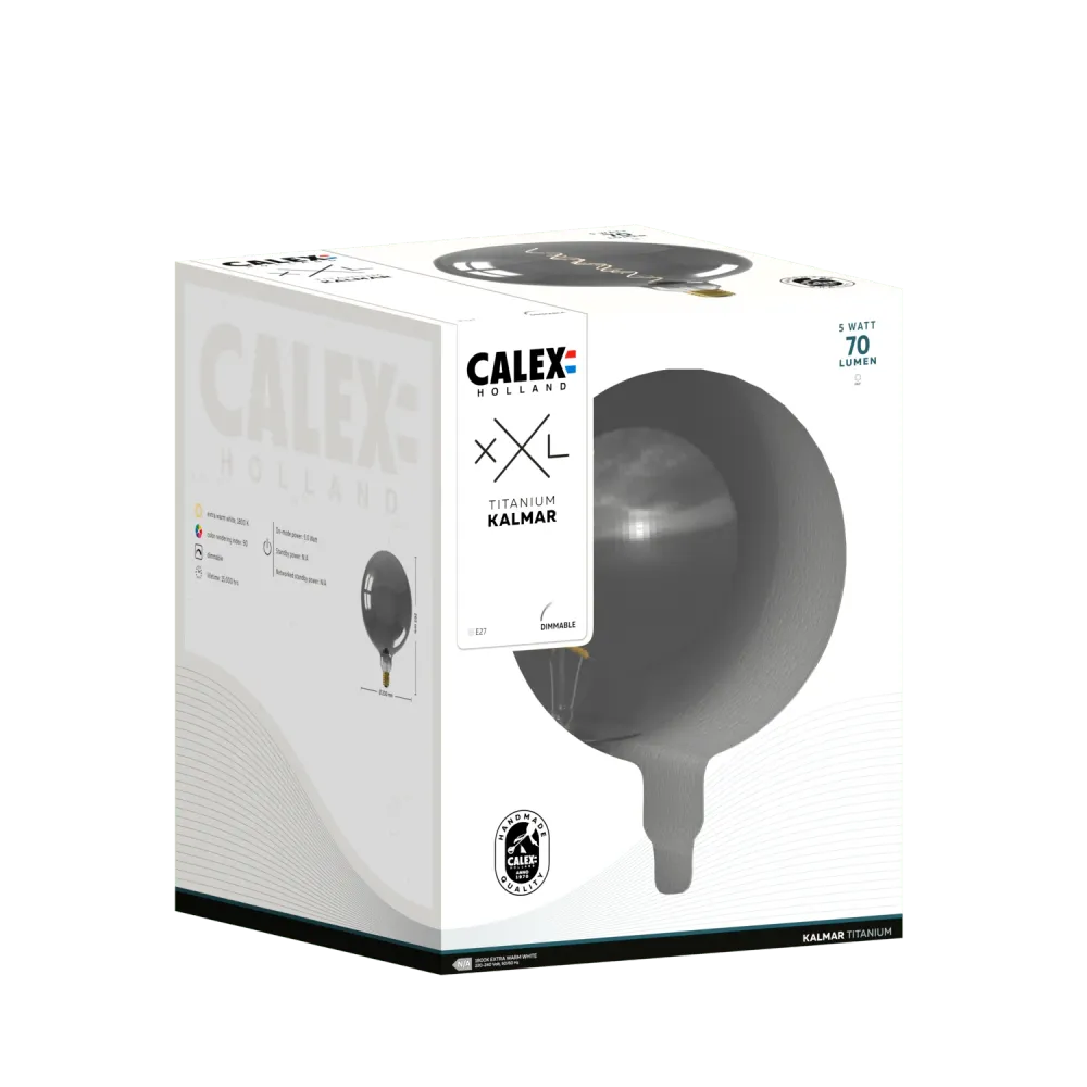 Calex Kalmar Lamp - E27 - Filament - Titanium