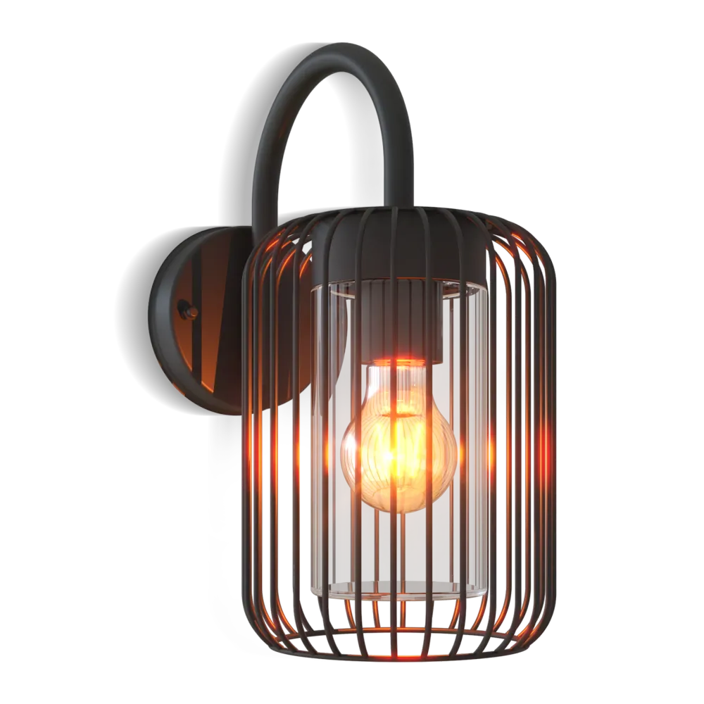 Calex Rome Wandlamp - E27 - Zwart