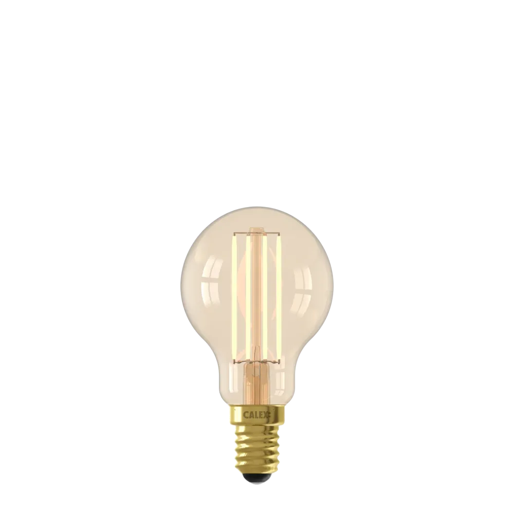 Calex Slimme LED Lamp - Filament - E14 - P45 - Goud - 4.9W - Dimbaar