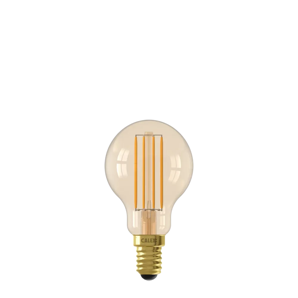 Calex Slimme LED Lamp - Filament - E14 - P45 - Goud - 4.9W - Dimbaar