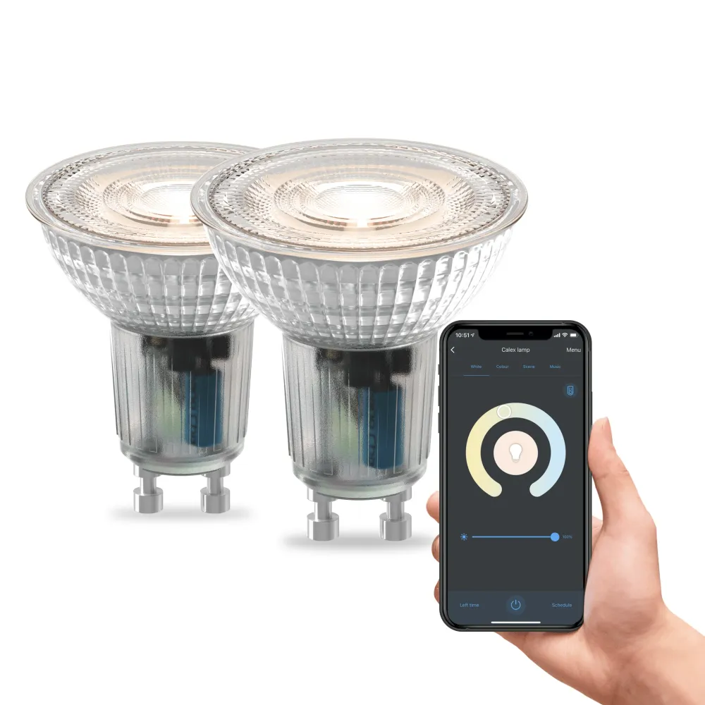 Calex Slimme LED Lamp - 2 Stuks - GU10 - Warm Wit - 4.9W