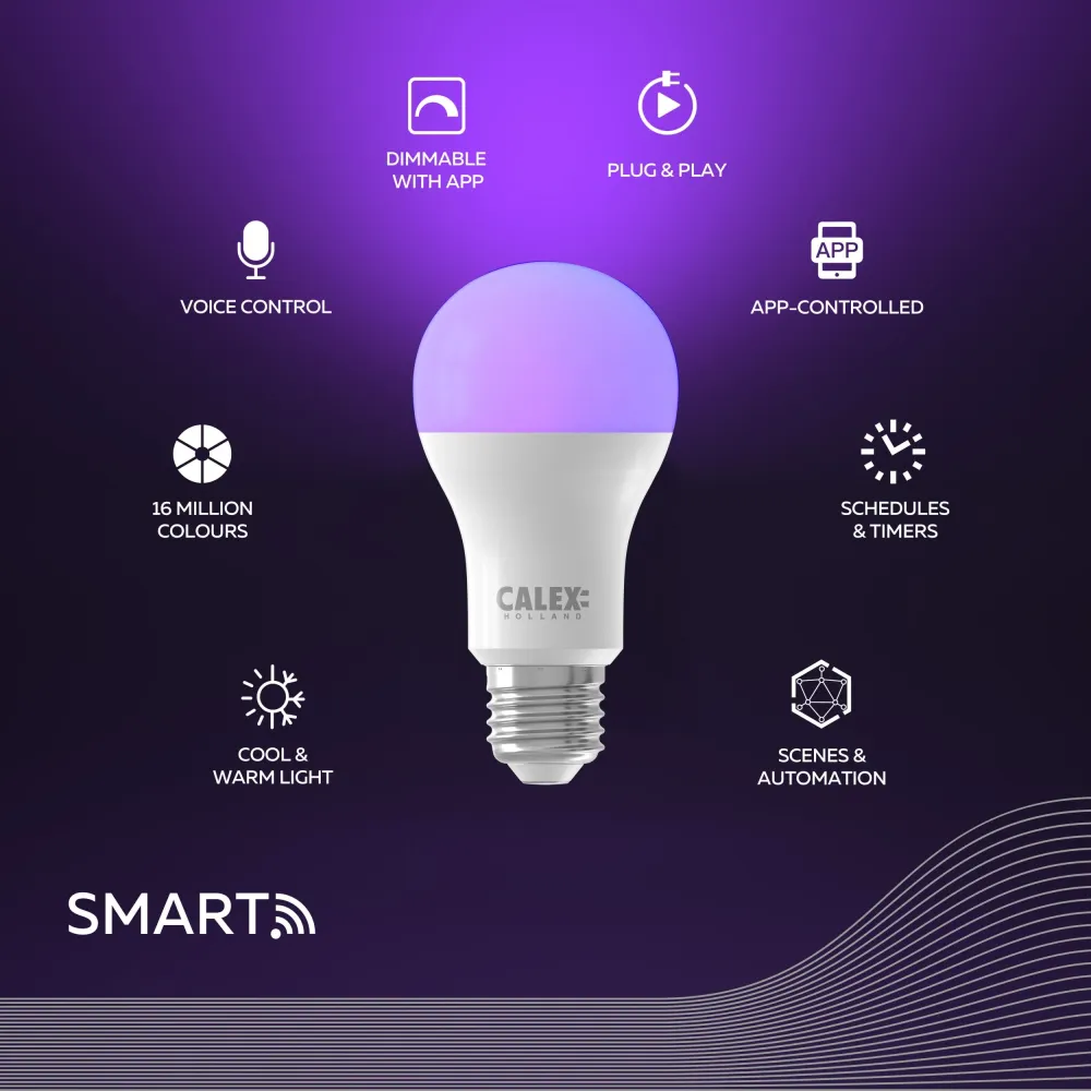 Calex Smart LED Lamp - E27 - A60 - RGB + CCT