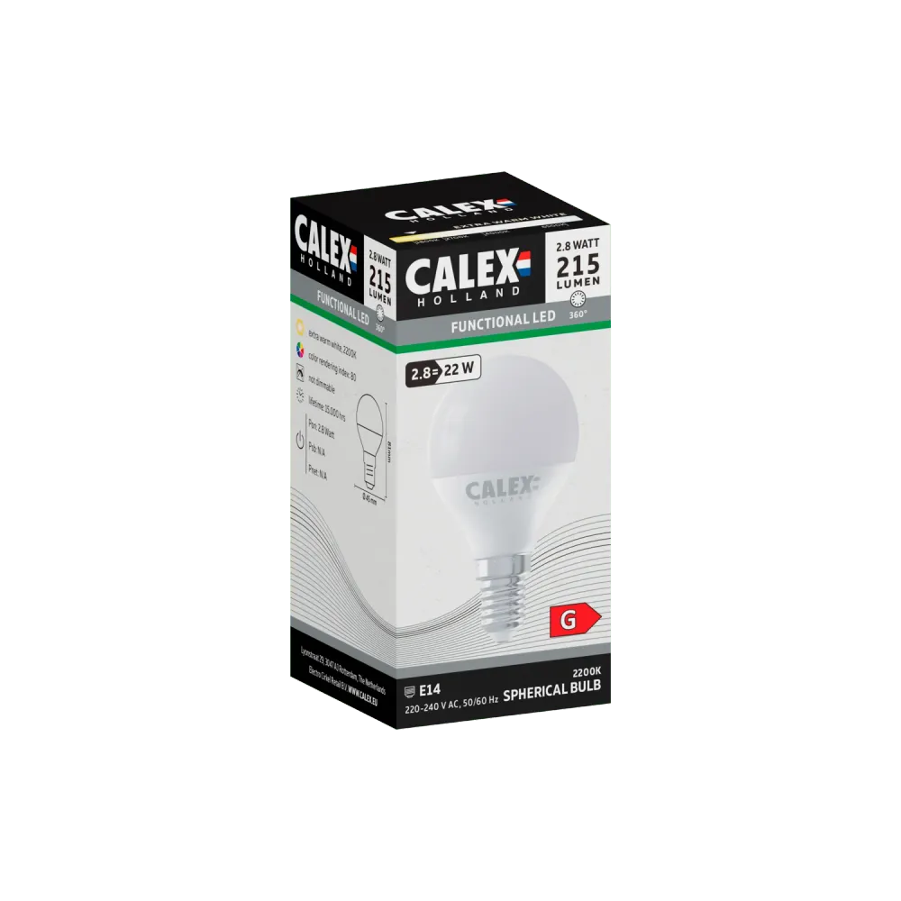 Calex SMD LED Lamp - E14 - P45 - Wit