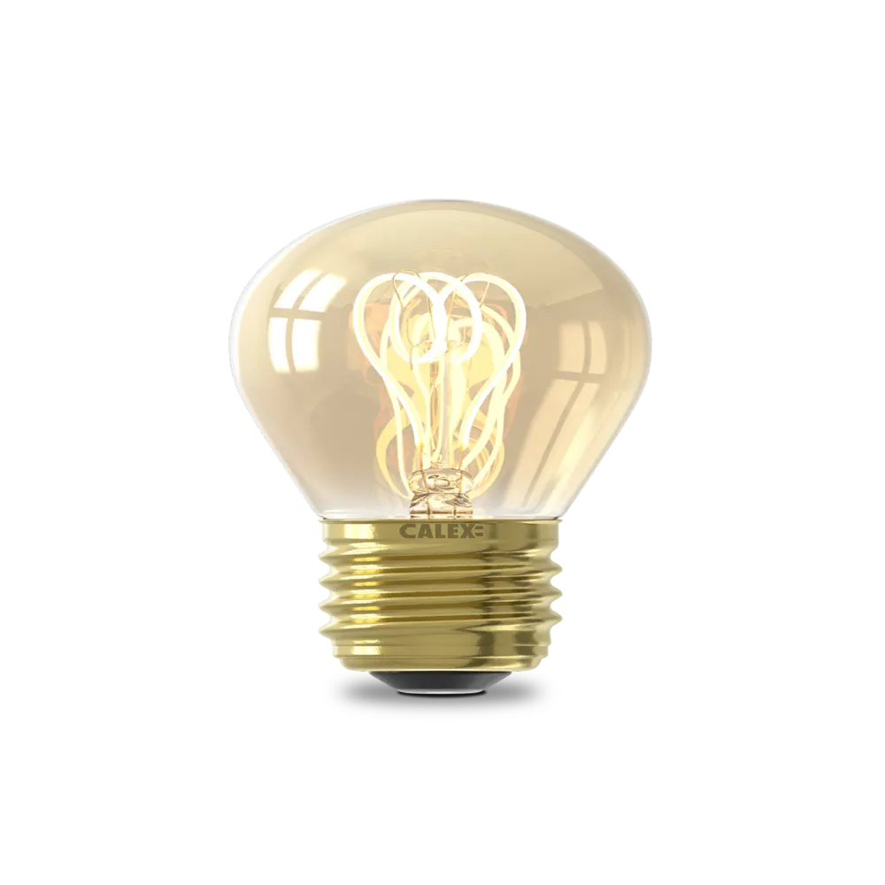 Calex Spiraal Filament LED Lamp - E27 - P45 - Goud