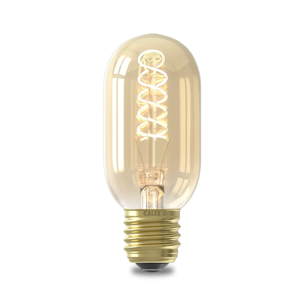 Calex Spiraal Filament LED Lamp - E27 - T45 - Goud