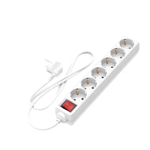 Calex Stekkerdoos - 6-voudig - Schakelaar - Wit - 5m kabel