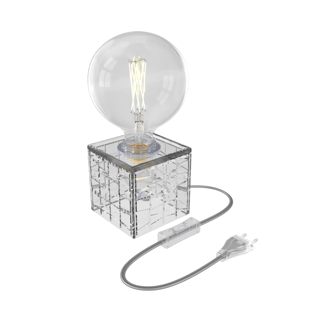 Calex TafelLamp Vierkant - E27 - Glas - Helder