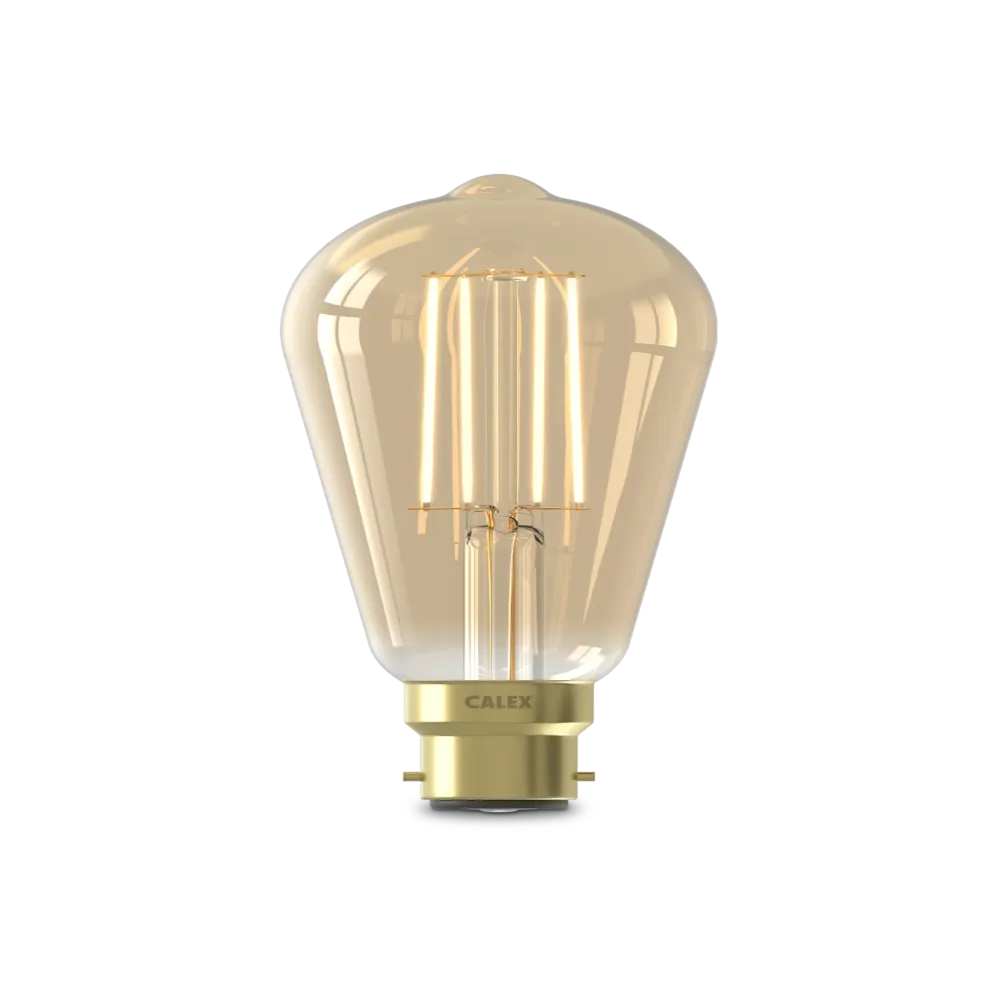 Calex Warm Filament LED Lamp - B22 - ST64 - Goud