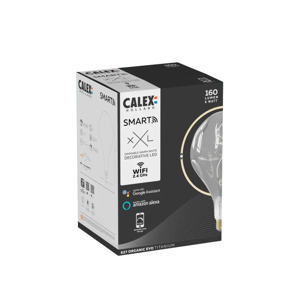 Calex XXL Organic EVO LED Lamp Smokey - E27 - 6W - Dimbaar