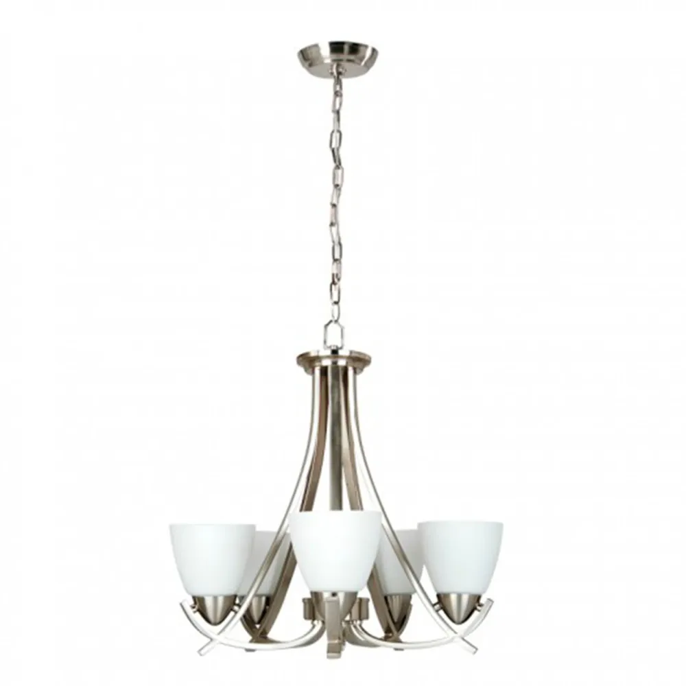 CANDIL 5 LUCES 5X60W MAX E27 SATINADO CALUX