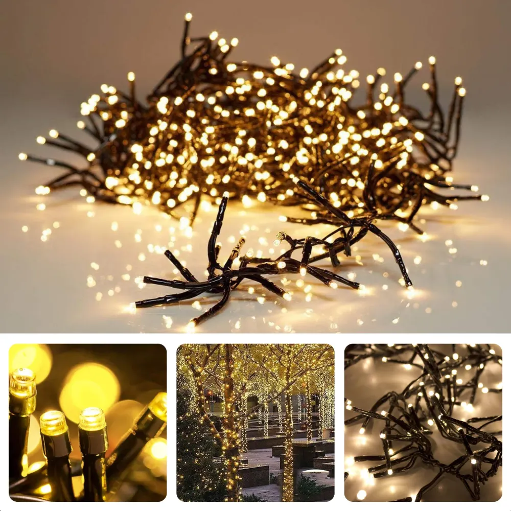 Cheqo® Clusterverlichting LED - Kerstboomverlichting - Kerstverlichting - Kerstlampjes - 1152 Lichten - 8.5M - Extra Warm...