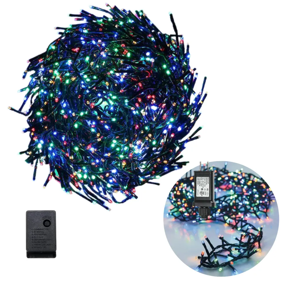 Cheqo® Kerstboomverlichting - Clusterverlichting - Kerstlampjes - Led Verlichting - Kerstverlichting voor Binnen en Buiten...