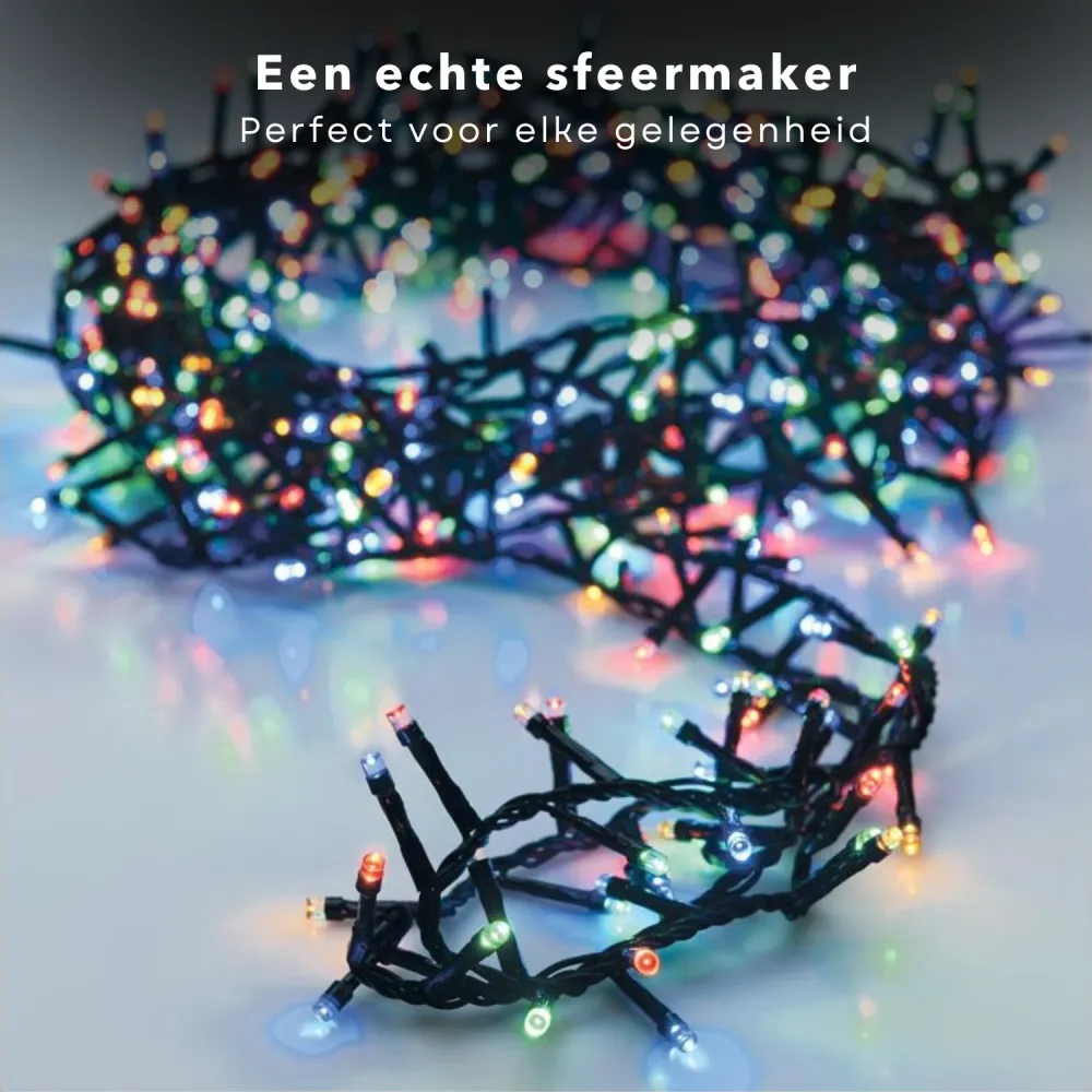 Cheqo® Kerstboomverlichting - Clusterverlichting - Kerstlampjes - Led Verlichting - Kerstverlichting voor Binnen en Buiten...