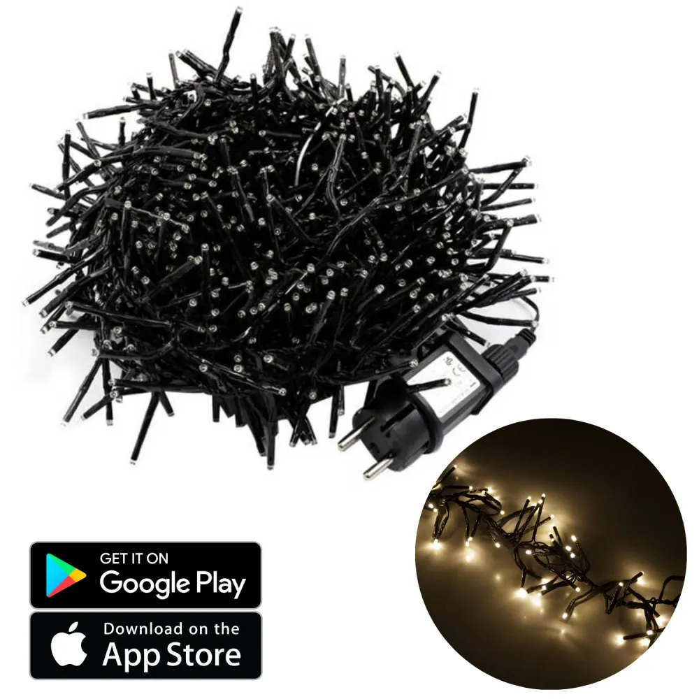 Cheqo® Kerstboomverlichting met App Bediening - Smart Clusterverlichting - Kerstlampjes - Led Verlichting - Kerstverlichti...