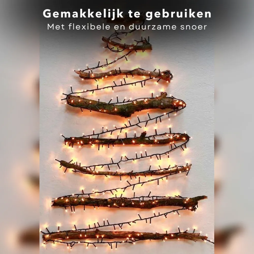 Cheqo® Kerstboomverlichting - Micro Clusterverlichting - Kerstlampjes - Led Verlichting - Kerstverlichting voor Binnen en...