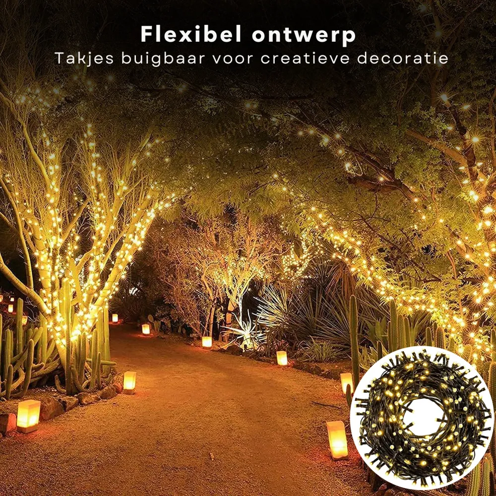 Cheqo® Kerstverlichting - Kerstboomverlichting - Kerstlampjes - Clusterverlichting LED - 192 Lampjes - Timer & Lichtfuncti...