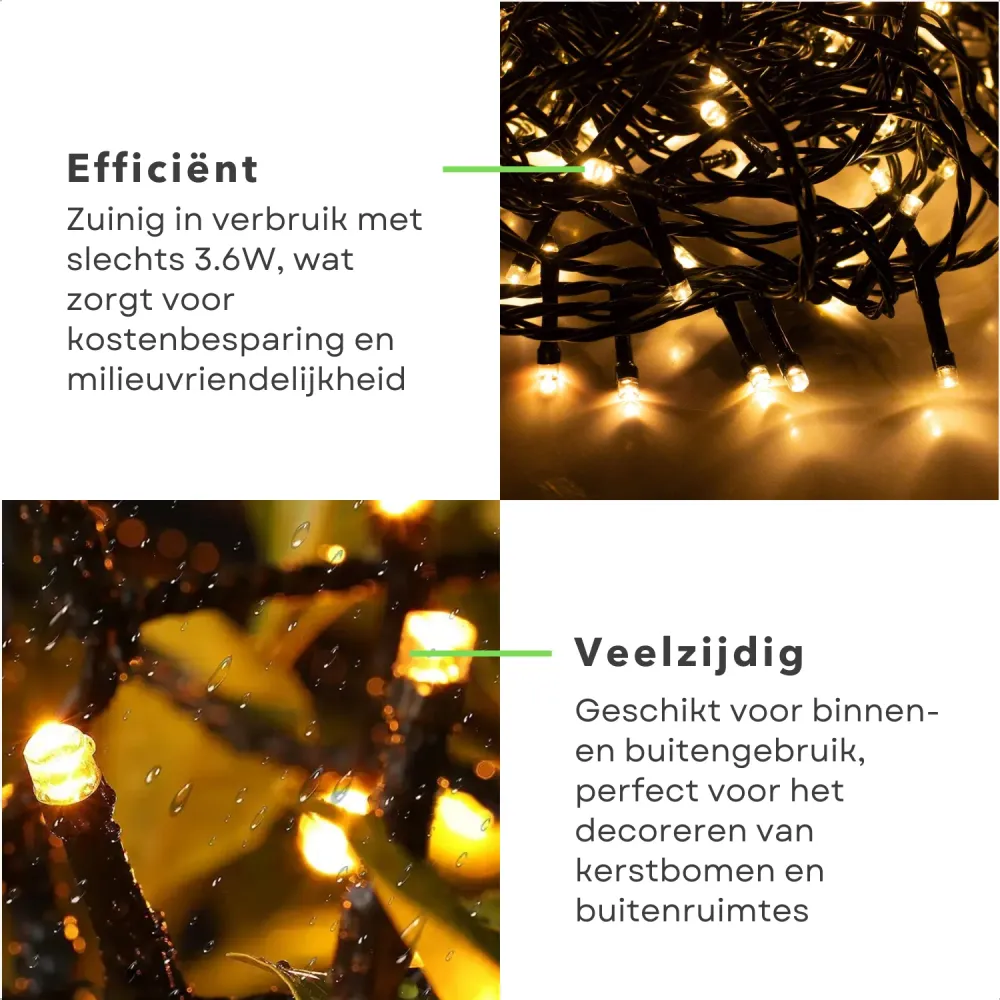 Cheqo® Kerstverlichting - Kerstboomverlichting - Kerstlampjes - Sfeerverlichting - LED Verlichting - Voor Binnen en Buiten...