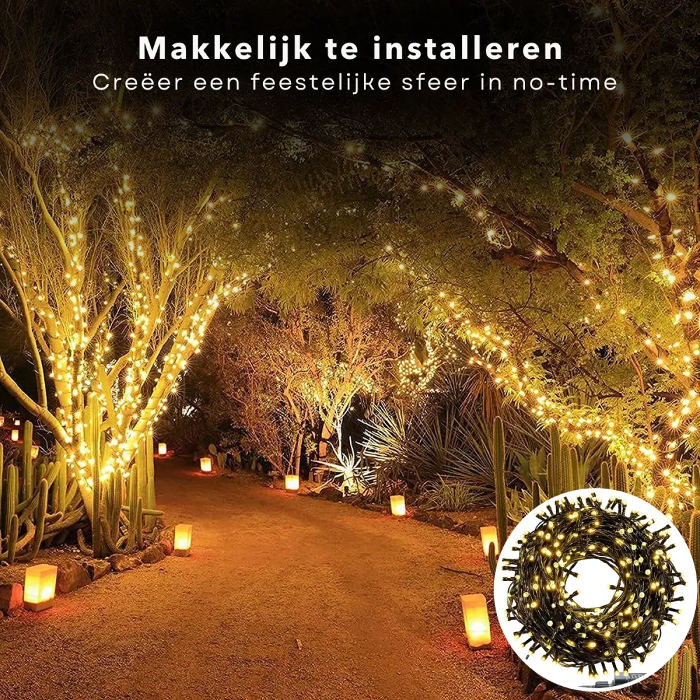 Cheqo® Kerstverlichting - Kerstboomverlichting - Kerstlampjes - Sfeerverlichting - LED Verlichting - Voor Binnen en Buiten...