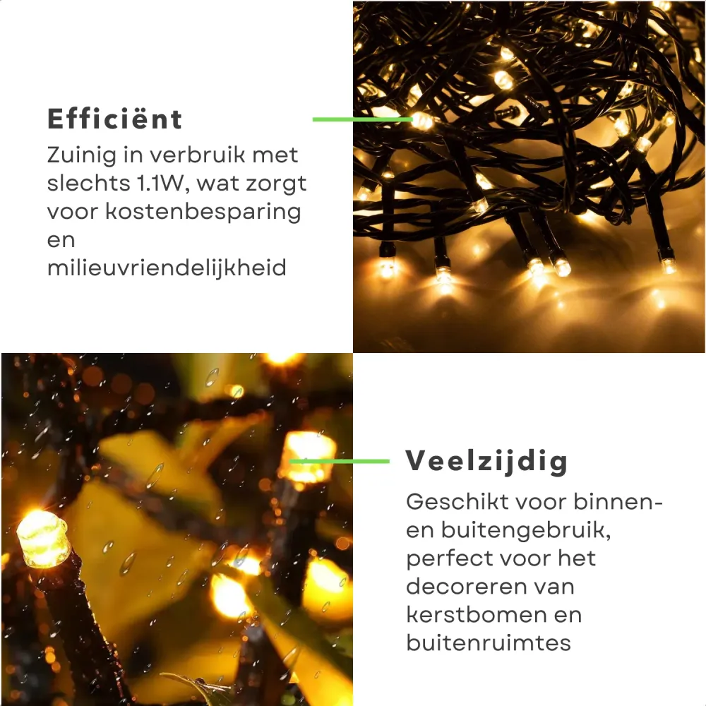 Cheqo® Kerstverlichting - Kerstboomverlichting - Kerstlampjes - Sfeerverlichting - LED Verlichting - Voor Binnen en Buiten...