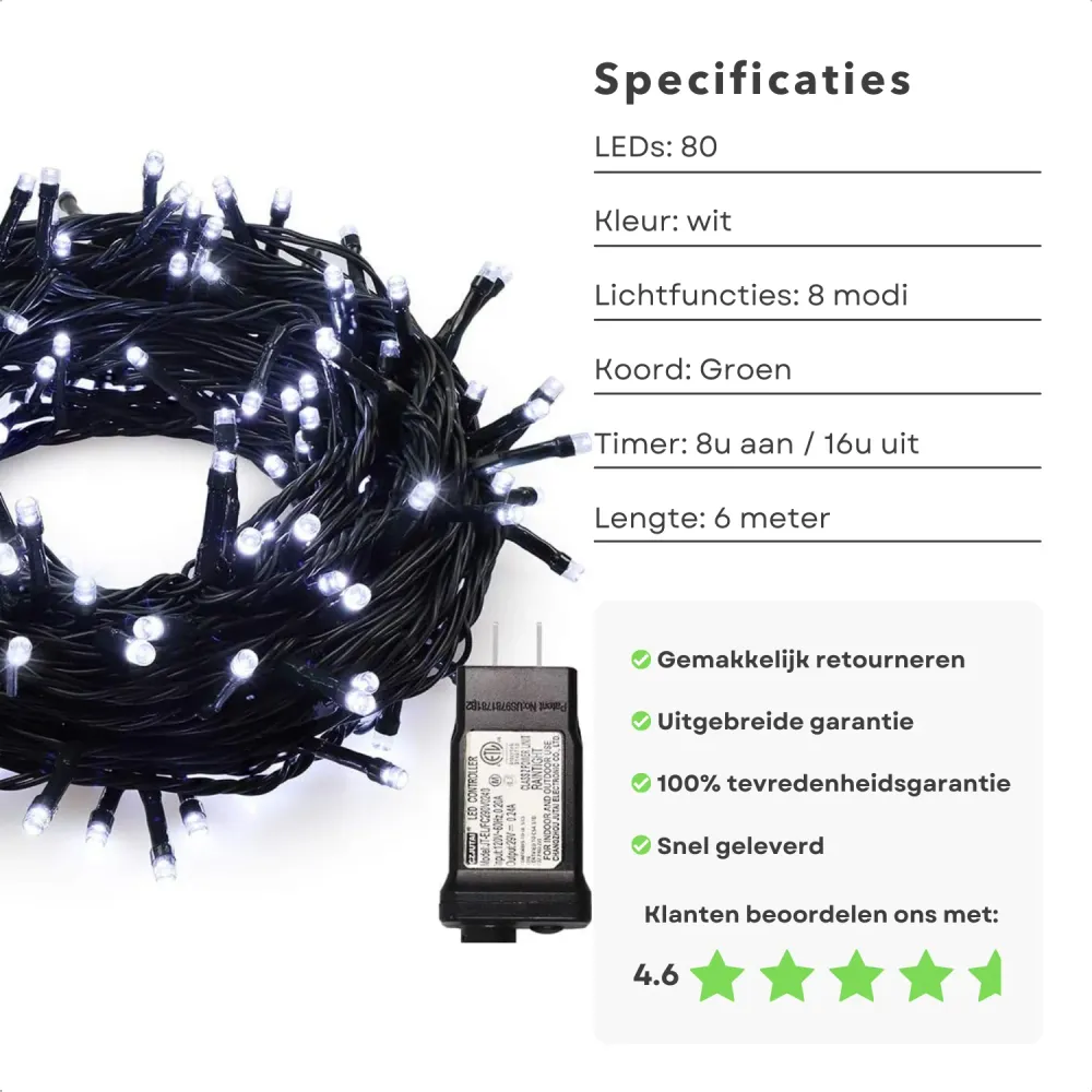 Cheqo® Kerstverlichting - Kerstboomverlichting - Kerstlampjes - Sfeerverlichting - LED Verlichting - Voor Binnen en Buiten...