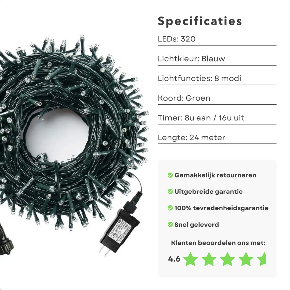 Cheqo® Kerstverlichting - Kerstboomverlichting - Kerstlampjes - Sfeerverlichting - LED Verlichting - Voor Binnen en Buiten...