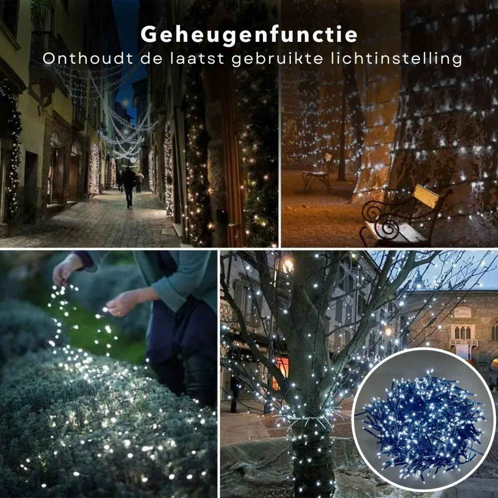 Cheqo® Maxi Cluster Kerstverlichting - Kerstboomverlichting - Clusterverlichting - Kerstlampjes - 800 Led - Wit - Timer -...