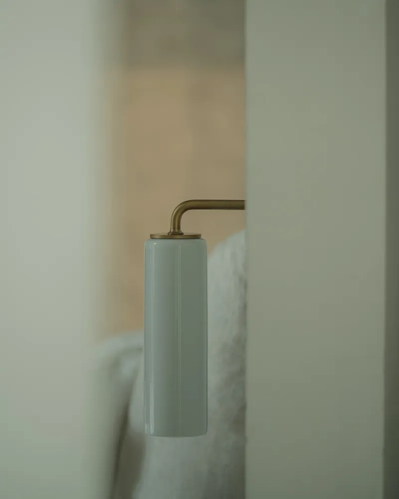 Claremont Kleine Wandlamp Fijn Porselein - Antiek Messing