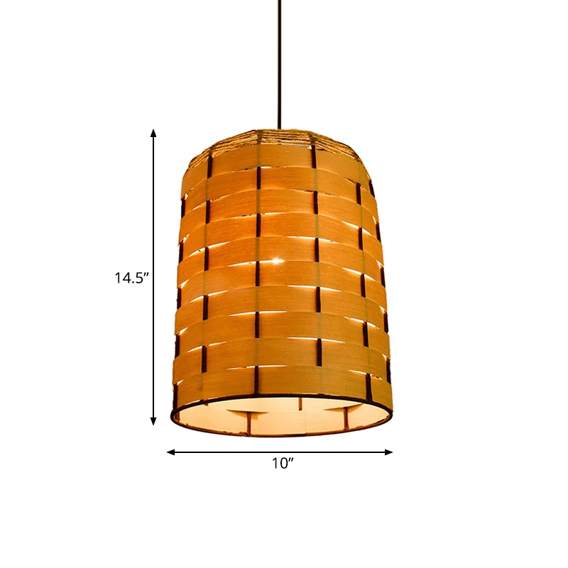 10"/12" brede koepel hanglamp moderne houten 1-lichts restaurant hanglamp beige Clearhalo