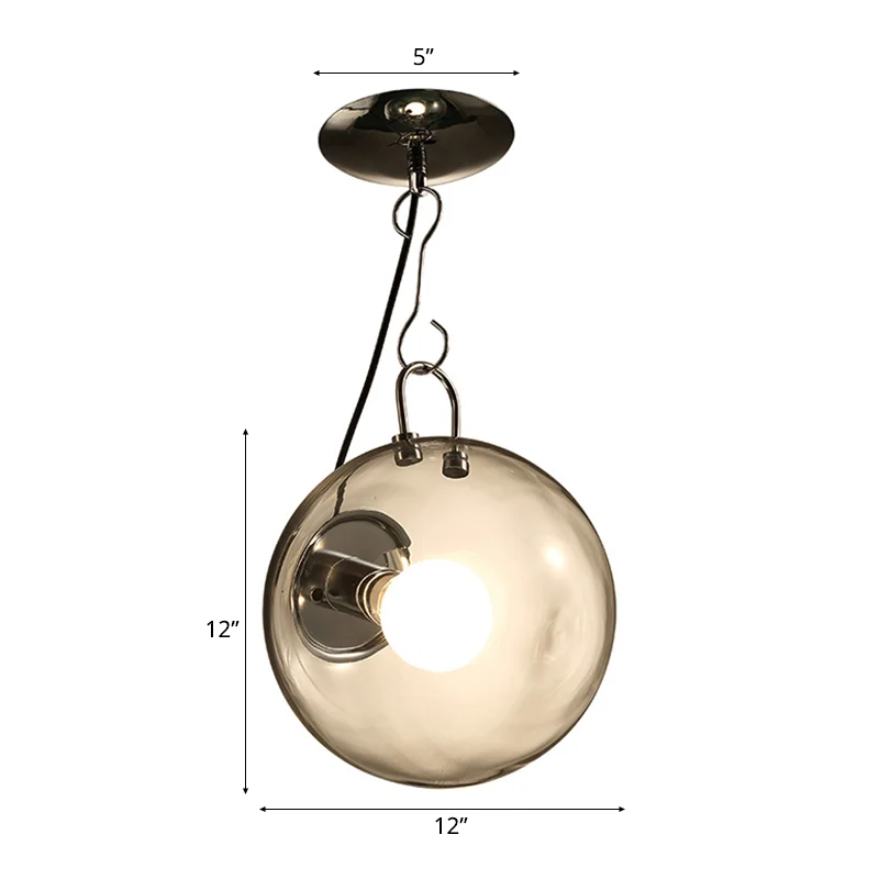 10"/12" brede kogel semi-inbouwlamp Modern helder glas 1 licht Helder semi-inbouwlamp Clearhalo