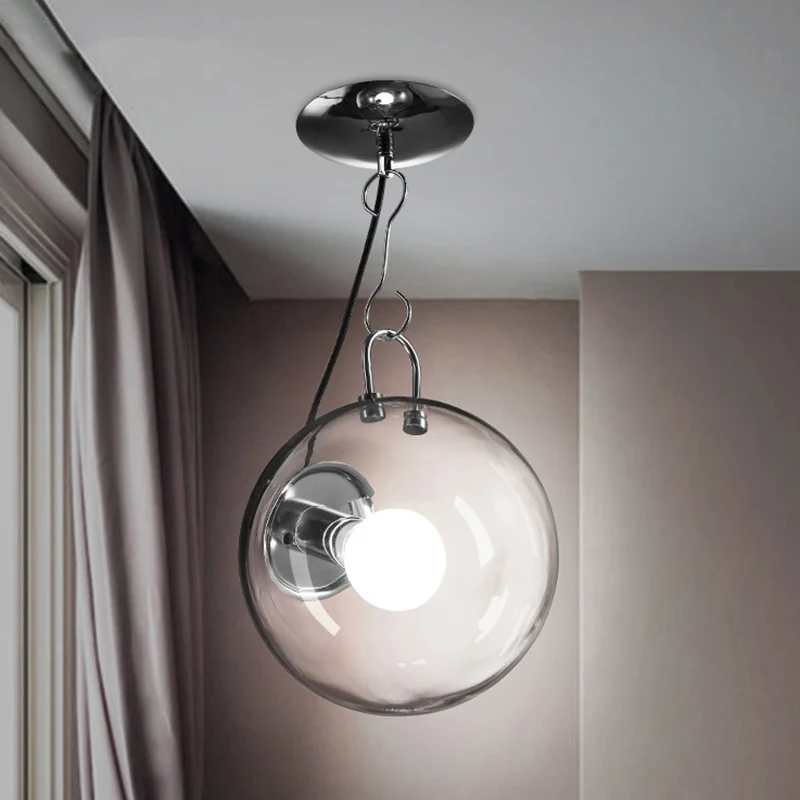 10"/12" brede kogel semi-inbouwlamp Modern helder glas 1 licht Helder semi-inbouwlamp Clearhalo