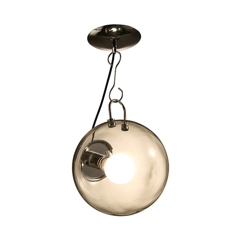 10"/12" brede kogel semi-inbouwlamp Modern helder glas 1 licht Helder semi-inbouwlamp Clearhalo