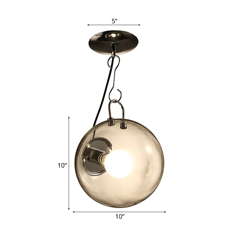 10"/12" brede kogel semi-inbouwlamp Modern helder glas 1 licht Helder semi-inbouwlamp Clearhalo