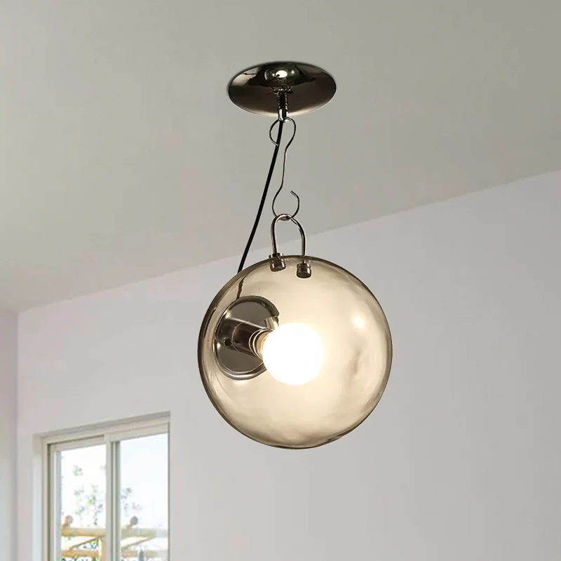 10"/12" brede kogel semi-inbouwlamp Modern helder glas 1 licht Helder semi-inbouwlamp Clearhalo