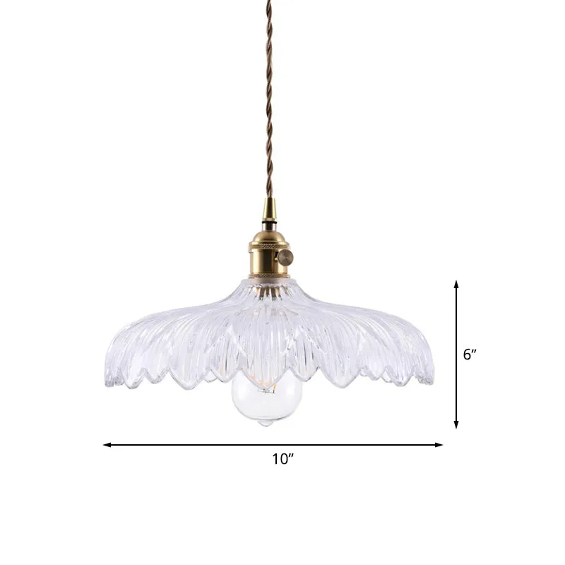 10"/12" brede moderne paraplu-hanger wit prismatisch glas 1-lichts restaurant hanglamp messing Clearhalo
