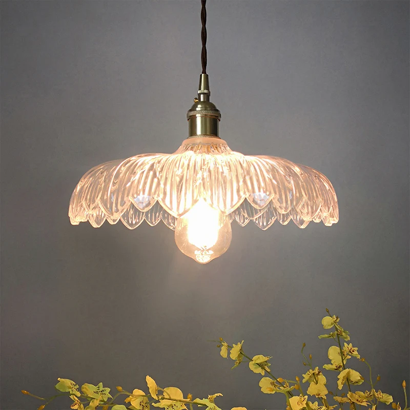10"/12" brede moderne paraplu-hanger wit prismatisch glas 1-lichts restaurant hanglamp messing Clearhalo