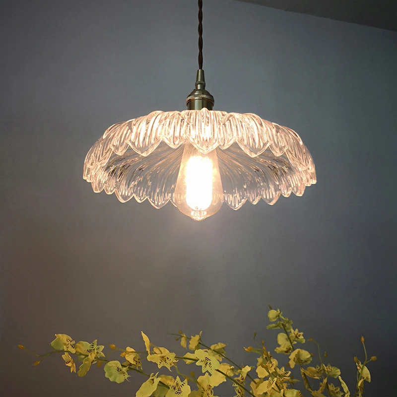 10"/12" brede moderne paraplu-hanger wit prismatisch glas 1-lichts restaurant hanglamp messing Clearhalo
