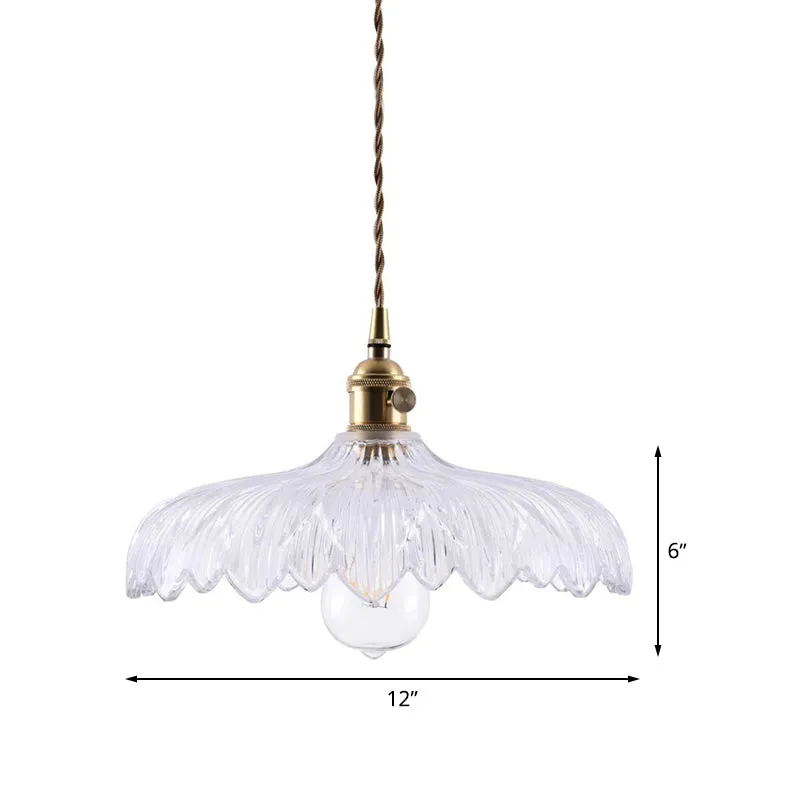 10"/12" brede moderne paraplu-hanger wit prismatisch glas 1-lichts restaurant hanglamp messing Clearhalo