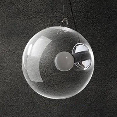 10"/12"W Ball Inbouwlamp Eenvoud Helder Glas 1 Licht Chroom Plafondlamp Clearhalo