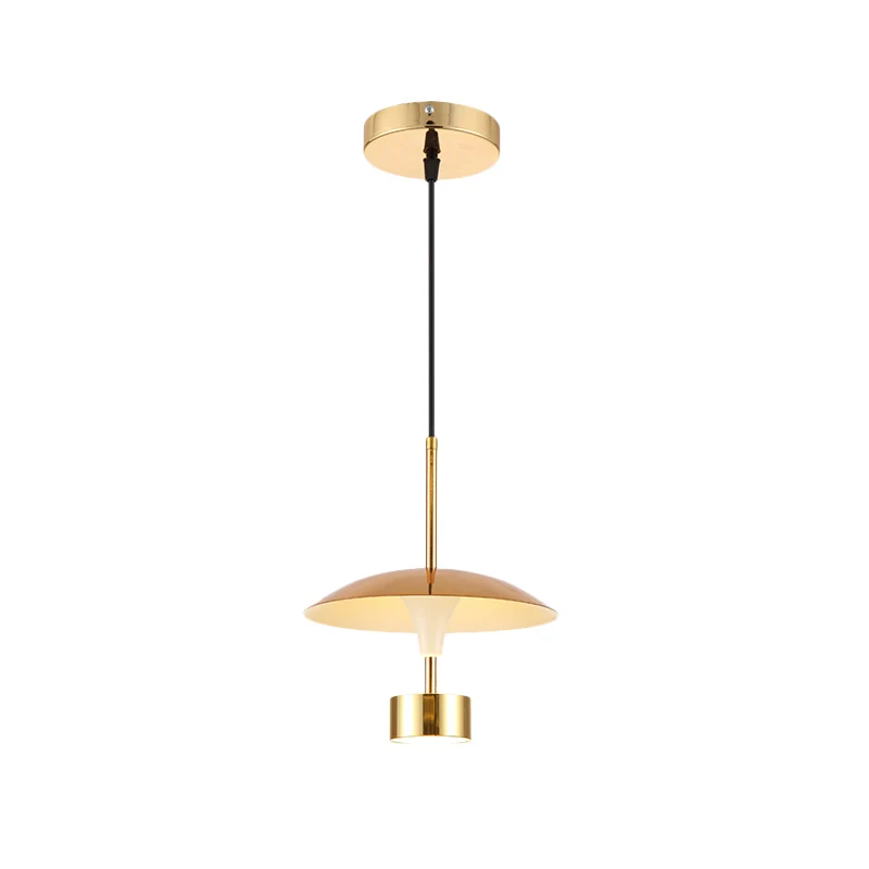 10"/14" W koepelvormige metalen hanglamp moderne LED gouden plafond hanglamp voor eetkamer Clearhalo