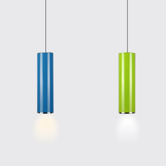 11"/19"/23,5" H blauw/groene metalen cilinder hanglamp eenvoudige stijl 1 kop bar hangende hanglamp warm/wit Clearhalo