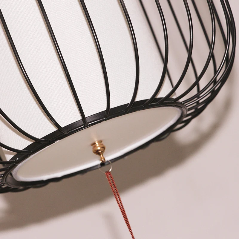 12"/14" brede stoffen lantaarn hanglamp klassieke 1-lichts woonkamer hanglampset wit Clearhalo