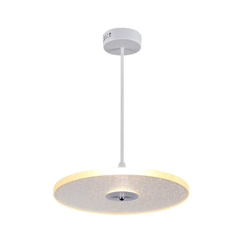 12"/16" brede ronde hanglamp moderne kristallen 1-lichts LED witte hanglamp voor woonkamer Clearhalo