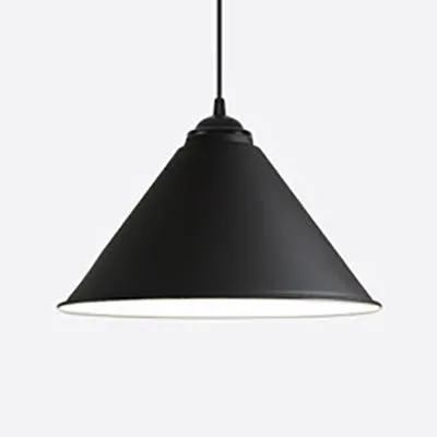 12/16 inch brede kegel metalen hanglamp eigentijds 1 lamp eetkamer hanglamp zwart/wit Clearhalo