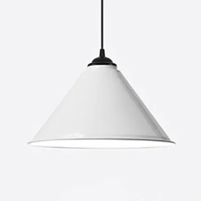 12/16 inch brede kegel metalen hanglamp eigentijds 1 lamp eetkamer hanglamp zwart/wit Clearhalo