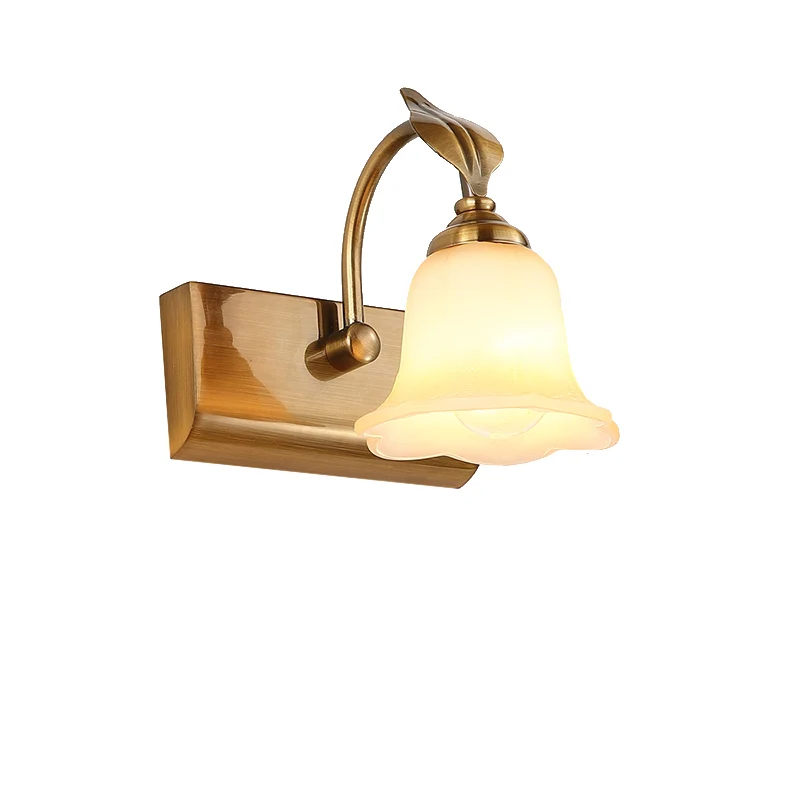 1/2/3 lichten matglas ijdelheid licht traditionele messing uitlopende slaapkamer schans met zwanenhals arm Clearhalo