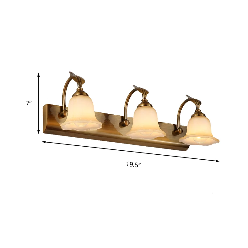 1/2/3 lichten matglas ijdelheid licht traditionele messing uitlopende slaapkamer schans met zwanenhals arm Clearhalo
