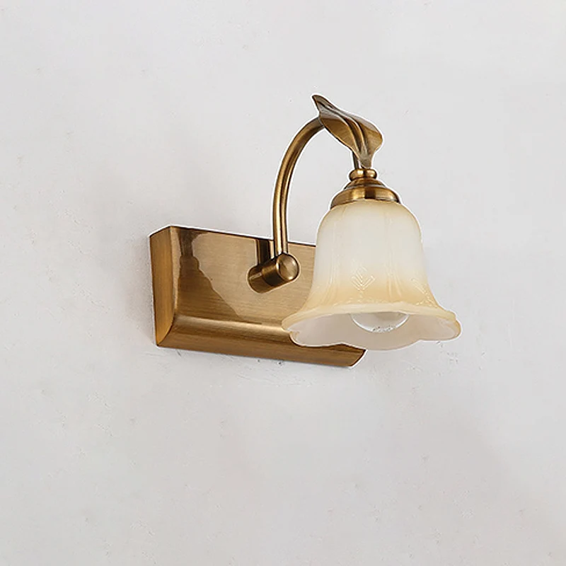 1/2/3 lichten matglas ijdelheid licht traditionele messing uitlopende slaapkamer schans met zwanenhals arm Clearhalo