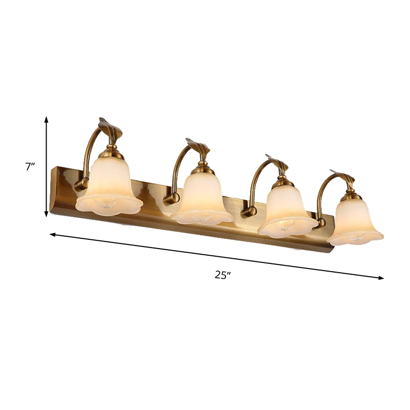 1/2/3 lichten matglas ijdelheid licht traditionele messing uitlopende slaapkamer schans met zwanenhals arm Clearhalo
